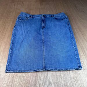 Lauren Jeans Co Ralph Lauren Denim Skirt Womens 14W Blue Midi Straight